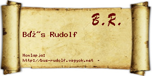Bús Rudolf névjegykártya